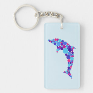 Dot Dolphin Colorfull Abstract Zee Dier Sleutelhanger