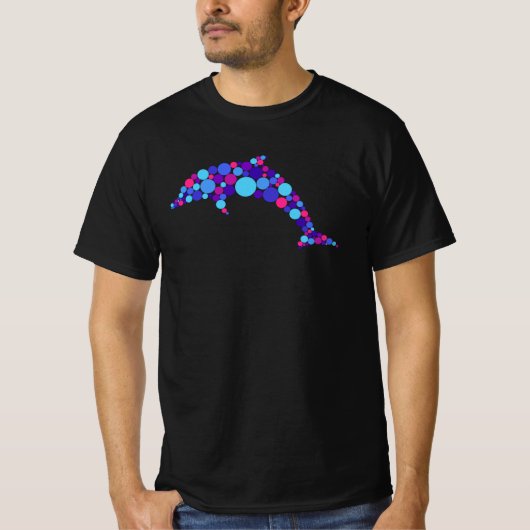 Dot Dolphin Colorfull Abstract Zee Dier T-shirt (Voorkant)