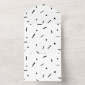Dot, donkergrijs, houtskool all in one uitnodiging (Binnen)