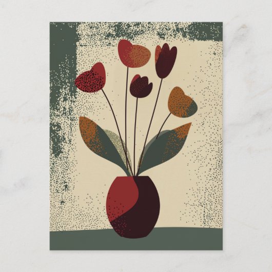 Dot dot bloem #002 briefkaart (Voorkant)