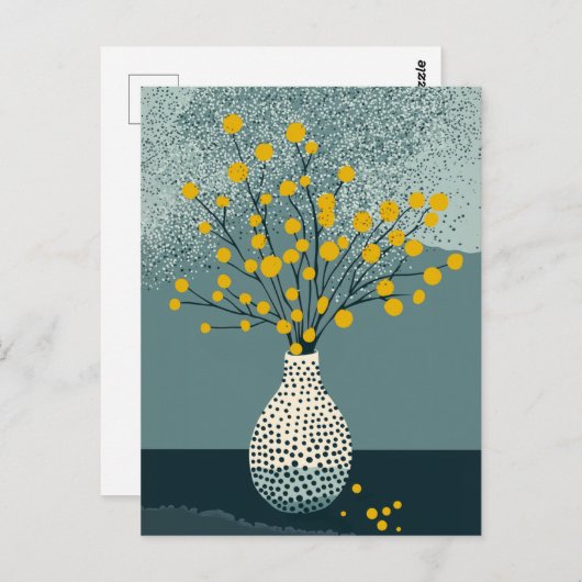 Dot dot bloem #004 briefkaart (Voorkant / Achterkant)