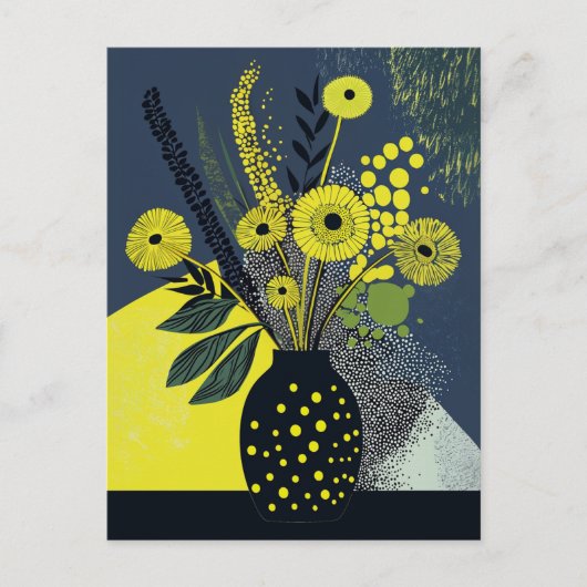 Dot dot bloem #005 briefkaart (Voorkant)