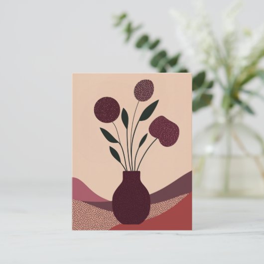 Dot dot bloem #006 briefkaart (Staand voorkant)