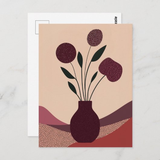 Dot dot bloem #006 briefkaart (Voorkant / Achterkant)