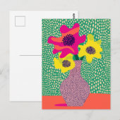 Dot dot bloem #007 briefkaart (Voorkant / Achterkant)