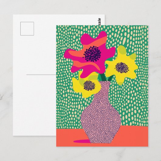 Dot dot bloem #007 briefkaart (Voorkant / Achterkant)