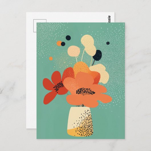 Dot dot bloem #011 briefkaart (Voorkant / Achterkant)