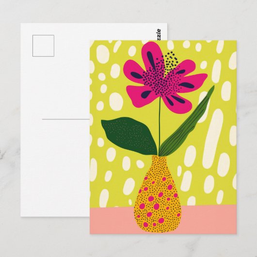 Dot dot bloem #019 briefkaart (Voorkant / Achterkant)