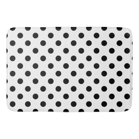 Dot Dot Dot Black & White Polka Badmat (Voorkant)