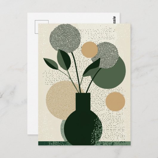 Dot Dot Flower #018 Briefkaart (Voorkant / Achterkant)