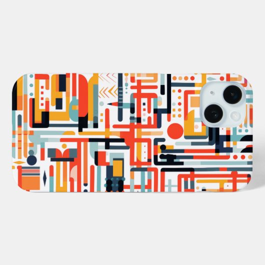 Dot en staafpatronen op wit Case-Mate iPhone case (Achterkant (horizontaal))