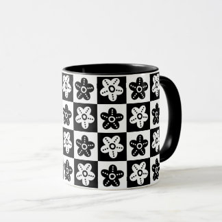 Dot Flower Black White Mok