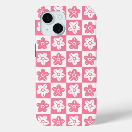 Dot Flower Pink White Case-Mate iPhone Case (Achterkant)