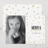 Dot Gold Festive Holiday Photo Card Feestdagenkaart (Voorkant / Achterkant)