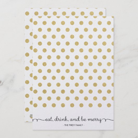 Dot Gold Pattern-feestkaart Feestdagenkaart (Voorkant / Achterkant)