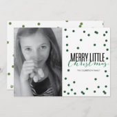 Dot Green Festive Holiday Photo Card Feestdagenkaart (Voorkant / Achterkant)