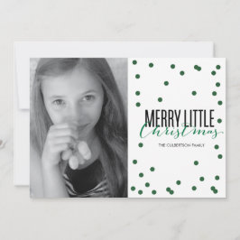 Dot Green Festive Holiday Photo Card Feestdagenkaart