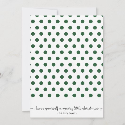 Dot Green Pattern Holiday Card Feestdagenkaart (Voorkant)
