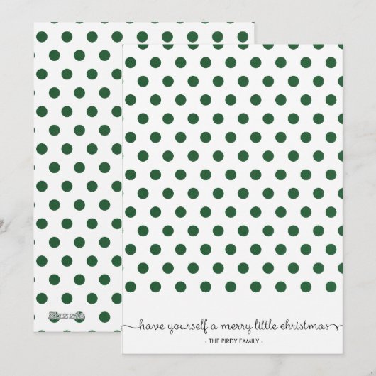 Dot Green Pattern Holiday Card Feestdagenkaart (Voorkant / Achterkant)