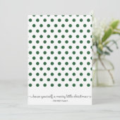 Dot Green Pattern Holiday Card Feestdagenkaart (Staand voorkant)