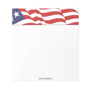 Dot Grid Independence Day American Flag Graphic Notitieblok
