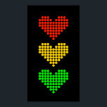 Dot Heart Stoplight Poster<br><div class="desc">Een stilstand met hartvormige "lichten",  volledig uit Stippen gemaakt.</div>