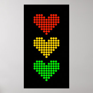 Dot Heart Stoplight Poster