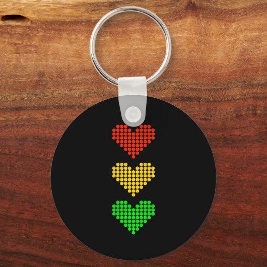 Dot Heart Stoplight Sleutelhanger (Voorkant)