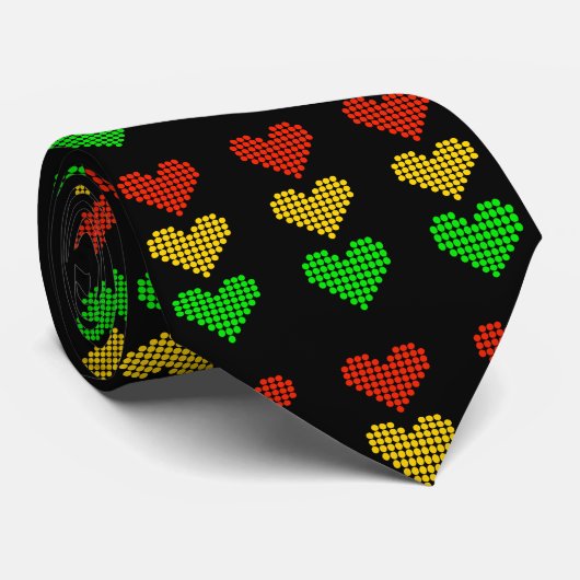 Dot Heart Stoplight Stropdas (Opgerold)