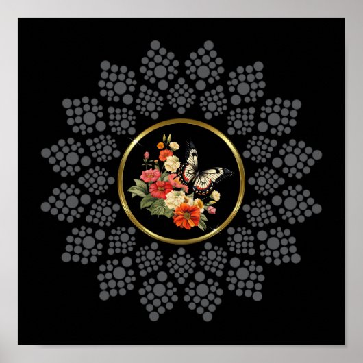 Dot je eigen mandala met Sjabloon van het centrum Poster (Voorkant)