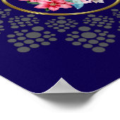Dot je eigen mandala met Zee Turtle Center Afbeeld Poster (Hoek)