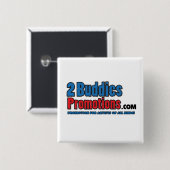 Dot KomButton Vierkante Button 5,1 Cm (Voorkant /achterkant)