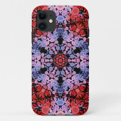 Dot Mandala Bloem Blauw Rood en Roze Case-Mate iPhone Case (Achterkant)