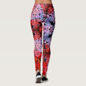 Dot Mandala Bloem Blauw Rood en Roze Leggings (Achterkant)