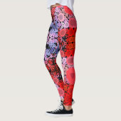 Dot Mandala Bloem Blauw Rood en Roze Leggings (Links)