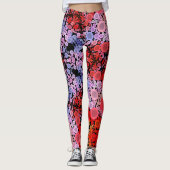 Dot Mandala Bloem Blauw Rood en Roze Leggings (Voorkant)