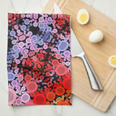 Dot Mandala Bloem Blauw Rood en Roze Theedoek (Quarter Fold)