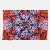 Dot Mandala Bloem Blauw Rood en Roze Theedoek (Horizontaal)