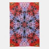 Dot Mandala Bloem Blauw Rood en Roze Theedoek (Verticaal)