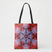 Dot Mandala Bloem Blauw Rood en Roze Tote Bag (Voorkant)