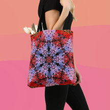 Dot Mandala Bloem Blauw Rood en Roze