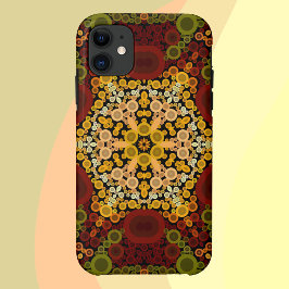 Dot Mandala Bloem Geel Rood en Zwart Case-Mate iPhone Case