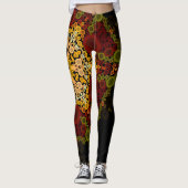 Dot Mandala Bloem Geel Rood en Zwart Leggings (Voorkant)