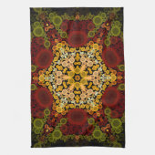 Dot Mandala Bloem Geel Rood en Zwart Theedoek (Verticaal)