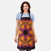 Dot Mandala Bloem Oranje en Roze Schort (Gedragen)