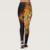 Dot Mandala Bloem Oranje Geel en Rood Leggings (Achterkant)