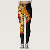 Dot Mandala Bloem Oranje Geel en Rood Leggings (Voorkant)