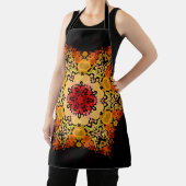 Dot Mandala Bloem Oranje Geel en Rood Schort (Insitu)