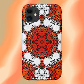 Dot Mandala Bloem Oranje wit en rood Case-Mate iPhone Case