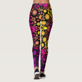 Dot Mandala Bloem Paars en Geel Leggings (Achterkant)